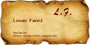 Lovas Fanni névjegykártya